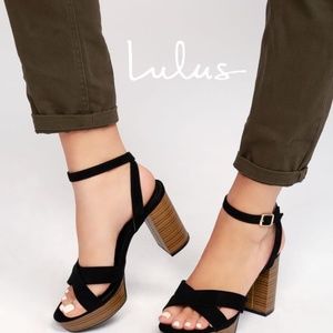 Lulu’s Chunky Heels Sandals 9